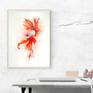 Red fish watercolor painting Fine art