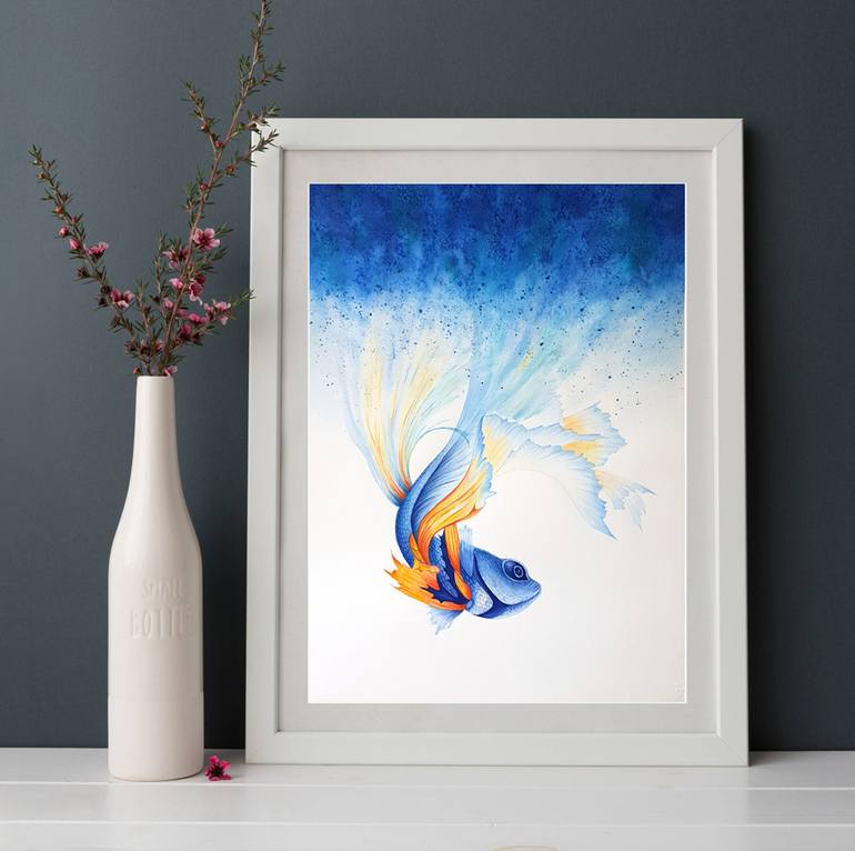 Original Fine Art Fish Painting by Svetlana Lileeva