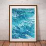 Ocean water and wave #4 Original paints Fine art watercolor Painting by Svetlana Lileeva