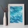 Ocean water and wave #4 Original paints Fine art watercolor Painting by Svetlana Lileeva