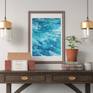 Ocean water and wave #4 Original paints Fine art watercolor Painting by Svetlana Lileeva