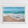 Seascape with sea foam on a sandy beach fine art Painting by Svetlana Lileeva