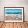 Seascape with sea foam on a sandy beach fine art Painting by Svetlana Lileeva