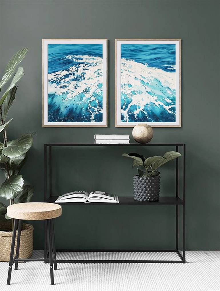 Original Abstract Seascape Painting by Svetlana Lileeva