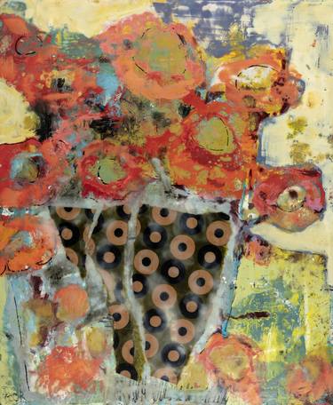 Print of Abstract Expressionism Floral Paintings by Adair Peck