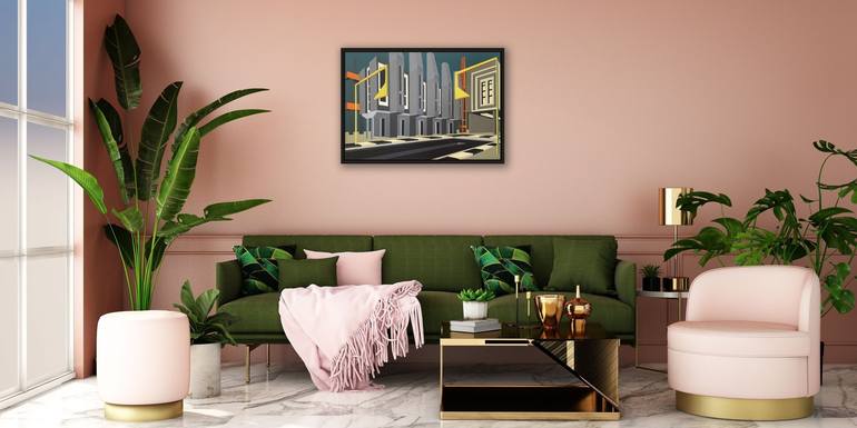 Original Abstract Architecture Painting by Tim Muddiman