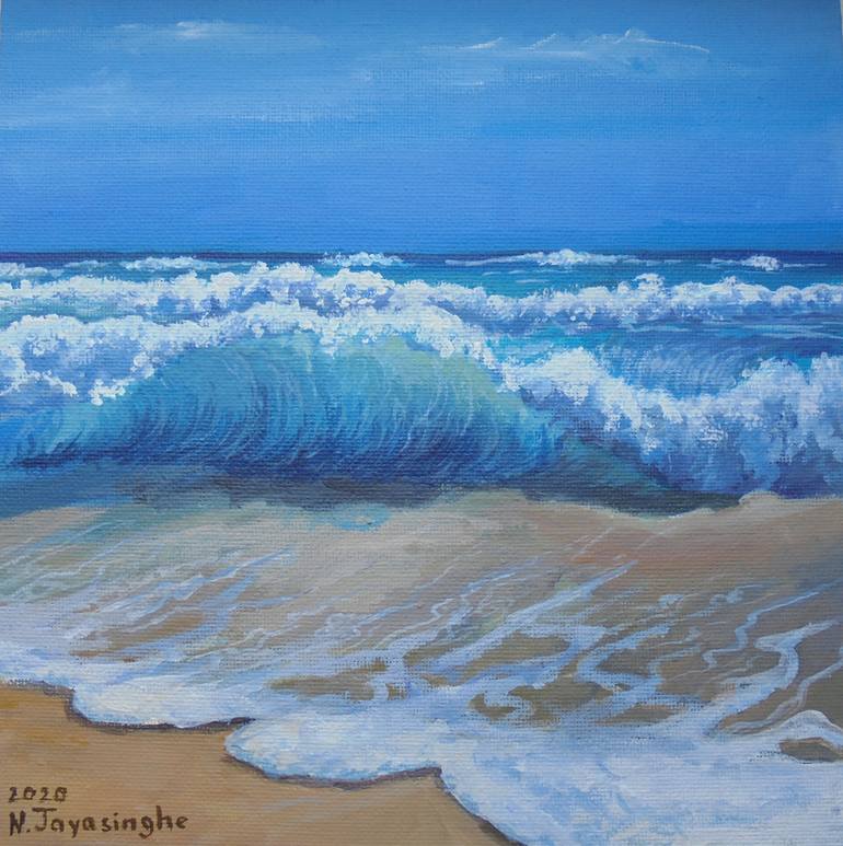 Ocean waves Painting by Nina Jayasinghe | Saatchi Art