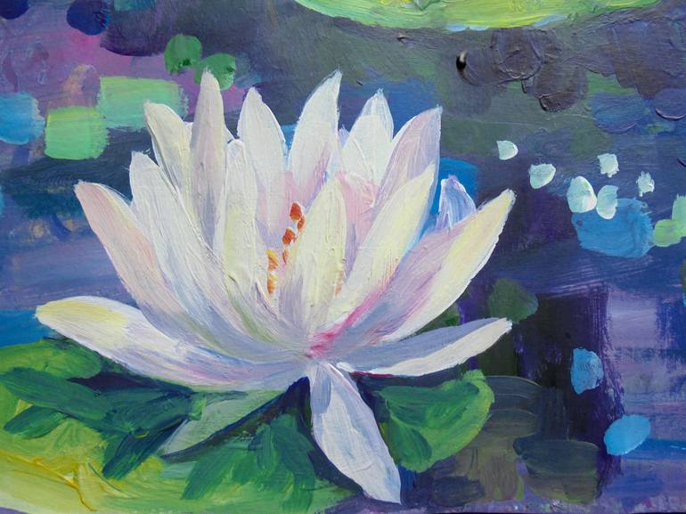 Original Impressionism Floral Painting by Nina Jayasinghe