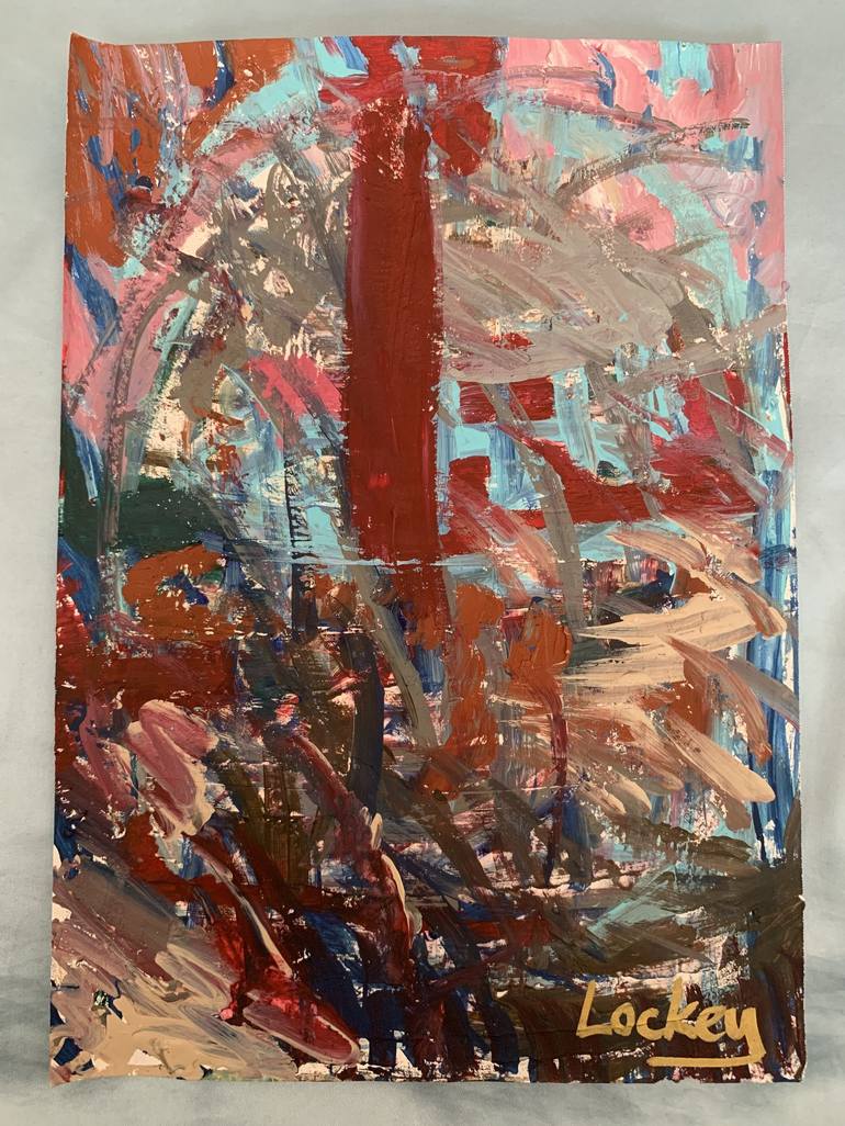 Original Abstract Expressionism Abstract Painting by Lockey White