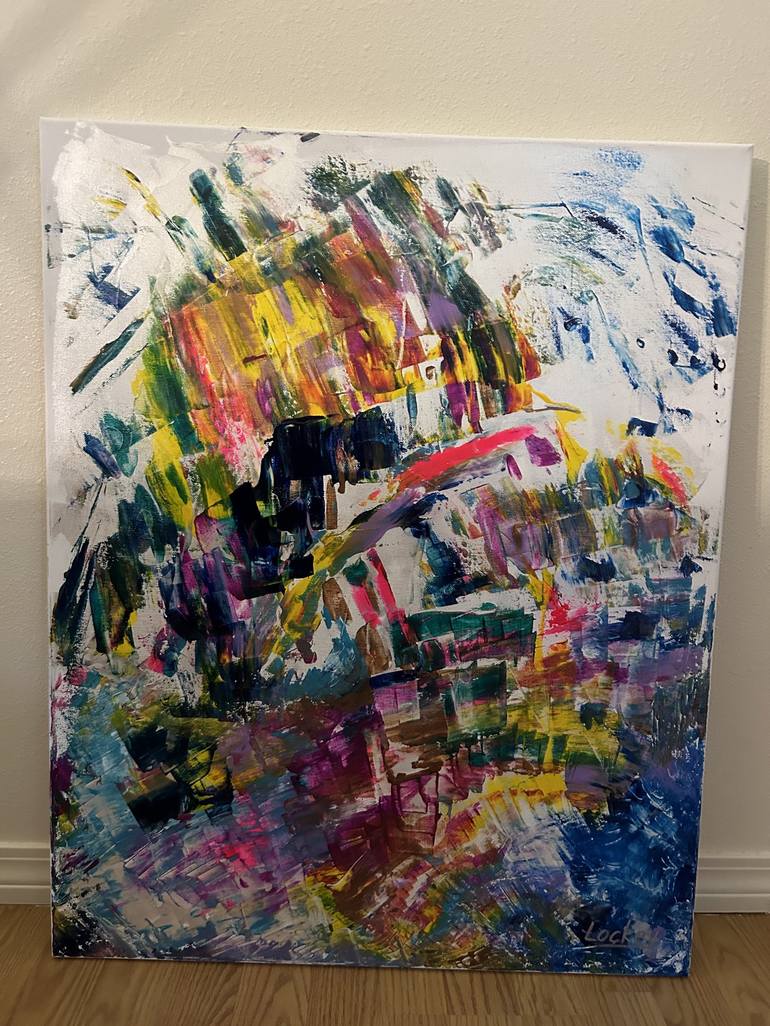 Original Abstract Expressionism Abstract Painting by Lockey White