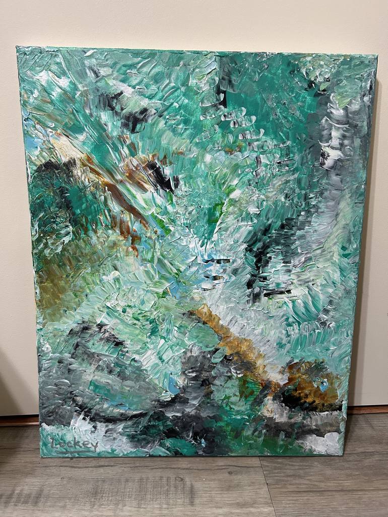 Original Abstract Expressionism Abstract Painting by Lockey White