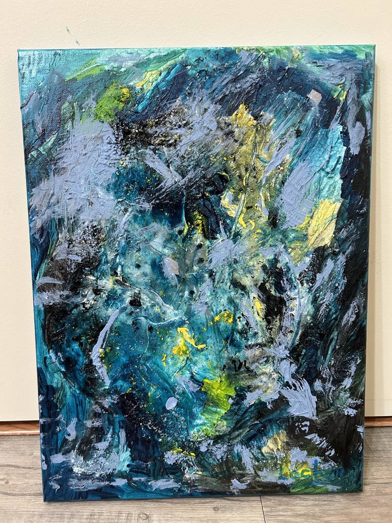 Original Abstract Expressionism Abstract Painting by Lockey White