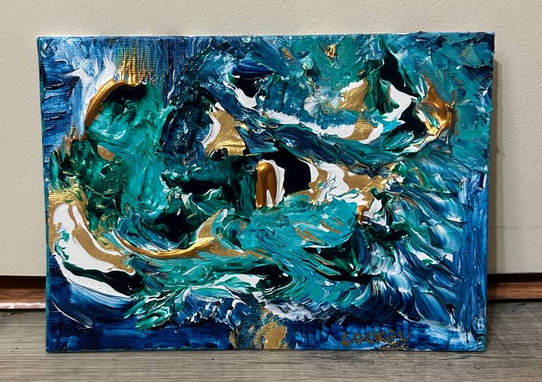 Original Abstract Expressionism Abstract Painting by Lockey White