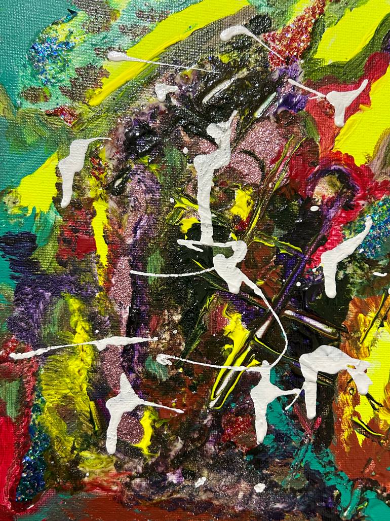 Original Abstract Expressionism Abstract Painting by Lockey White