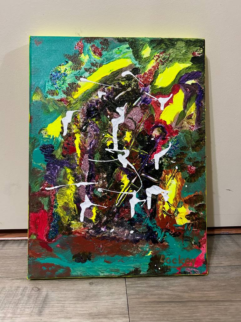 Original Abstract Expressionism Abstract Painting by Lockey White