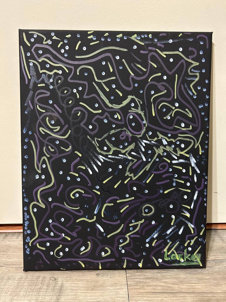 Original Abstract Expressionism Abstract Painting by Lockey White