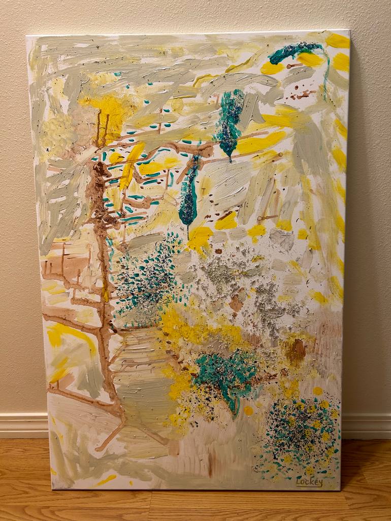 Original Abstract Expressionism Abstract Painting by Lockey White