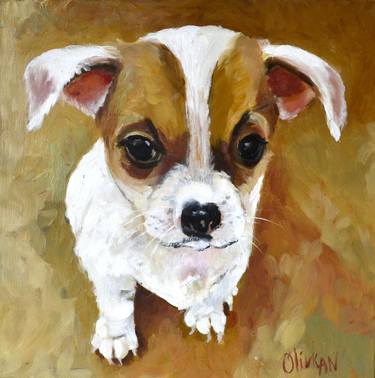 Chihuahua Barrymore Painting Puppy Oil Art thumb
