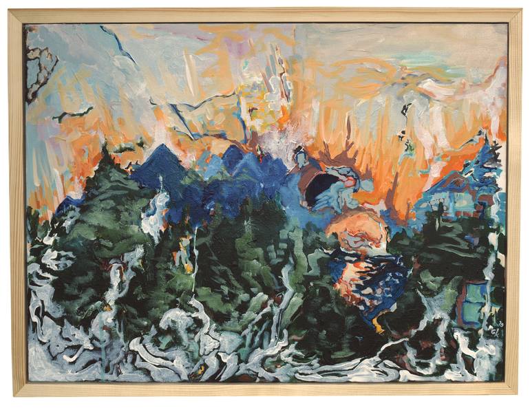 Original Abstract Landscape Painting by M Kaudy