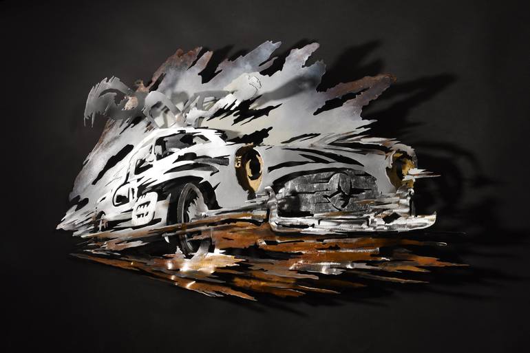 Original Figurative Automobile Sculpture by Frederic Daty