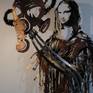 Mona Lisa steel wall sculpture with her removable mask