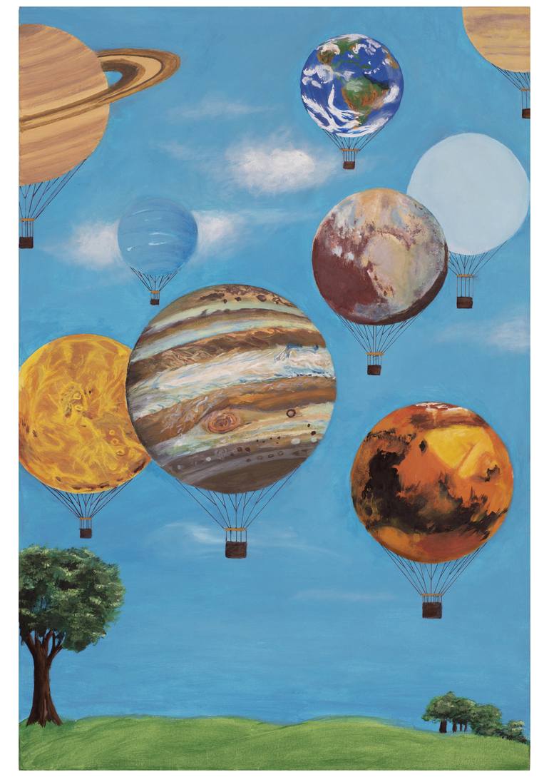 Fly me to the Moon Painting by Caroline Oakley | Saatchi Art