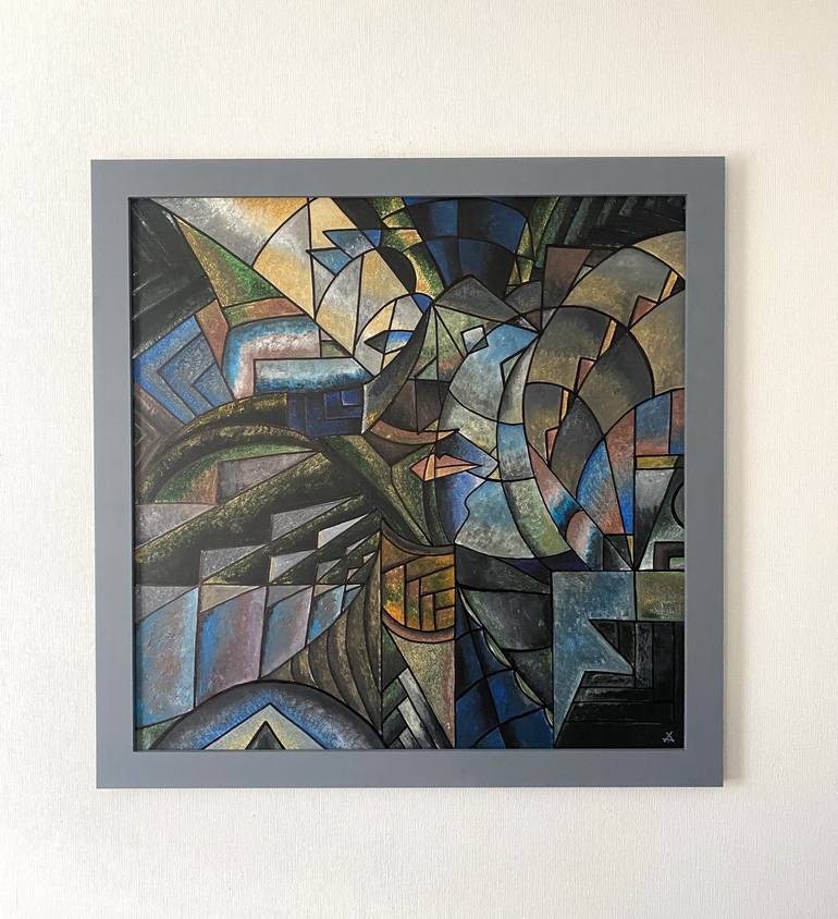 Original Cubism Abstract Painting by Dorofeeva Elena