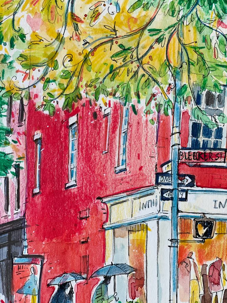 Original Illustration Landscape Painting by Helen Denisevich