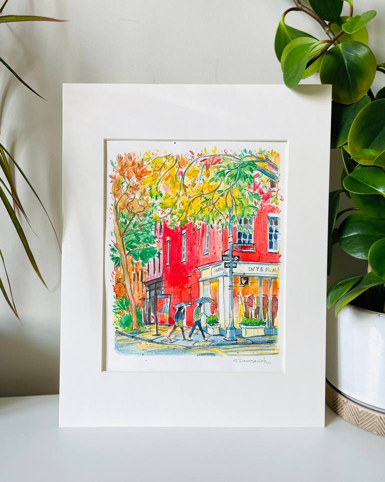 Original Illustration Landscape Painting by Helen Denisevich