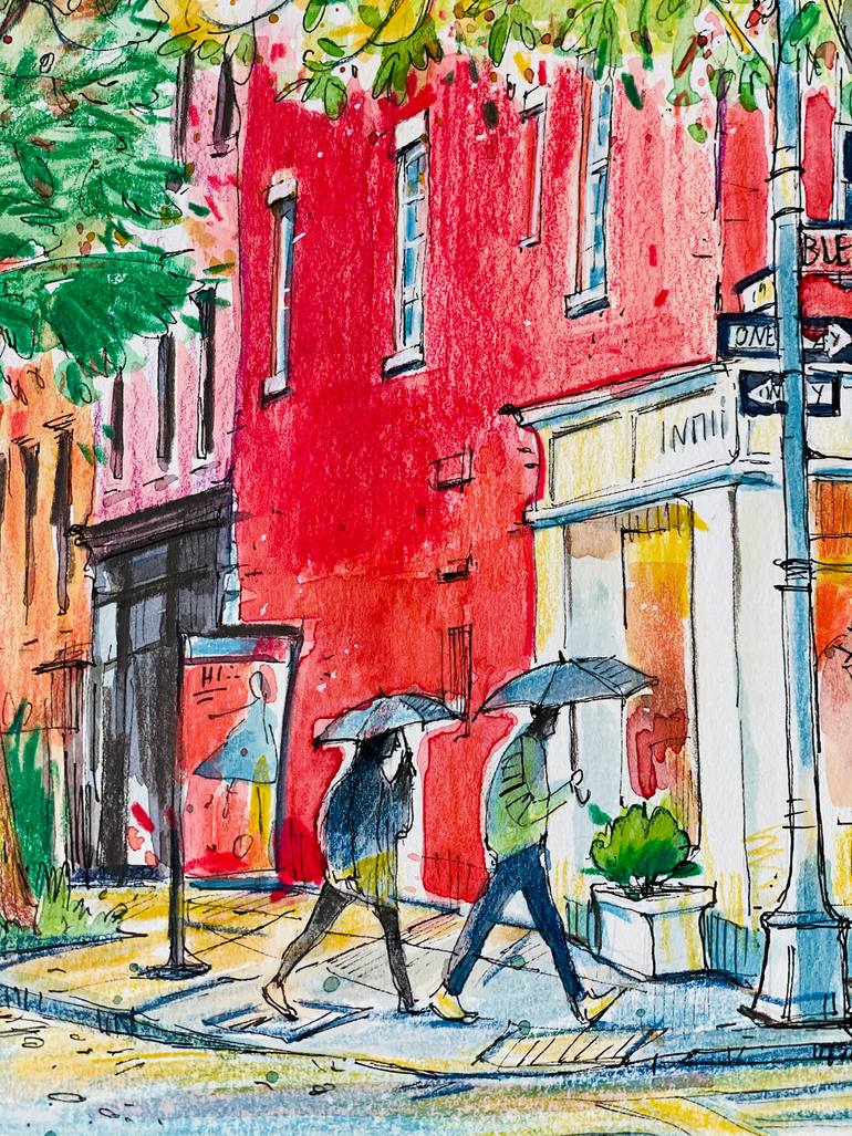 Original Illustration Landscape Painting by Helen Denisevich