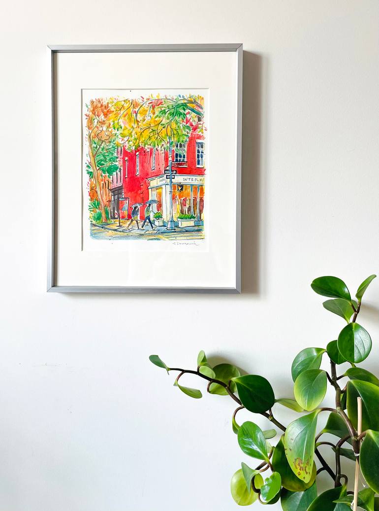 Original Illustration Landscape Painting by Helen Denisevich