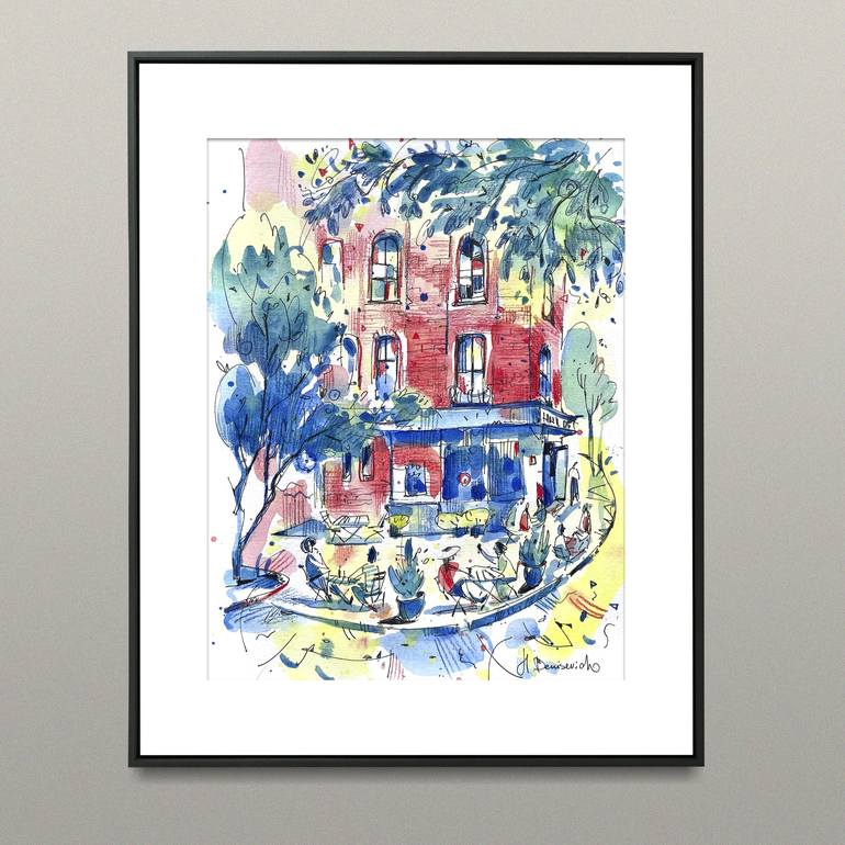 Original Fine Art Architecture Painting by Helen Denisevich