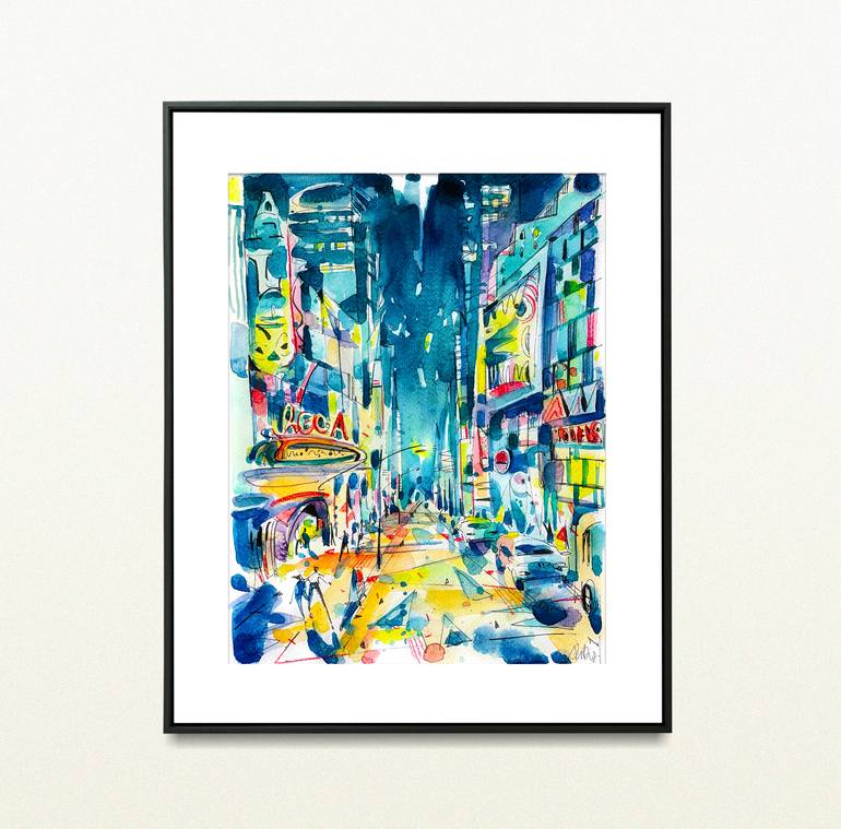 Original Illustration Architecture Painting by Helen Denisevich