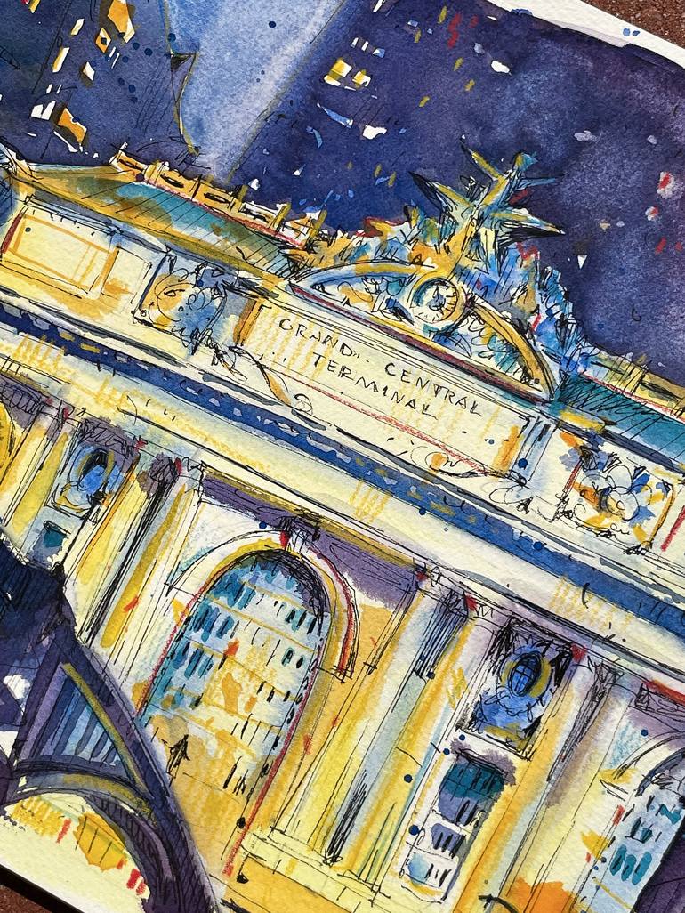 Original Illustration Architecture Painting by Helen Denisevich