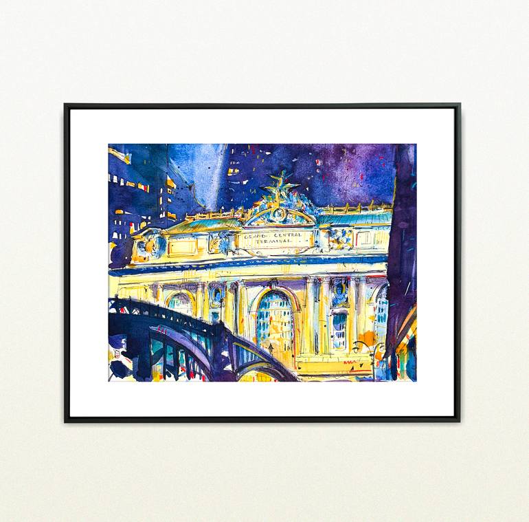 Original Illustration Architecture Painting by Helen Denisevich