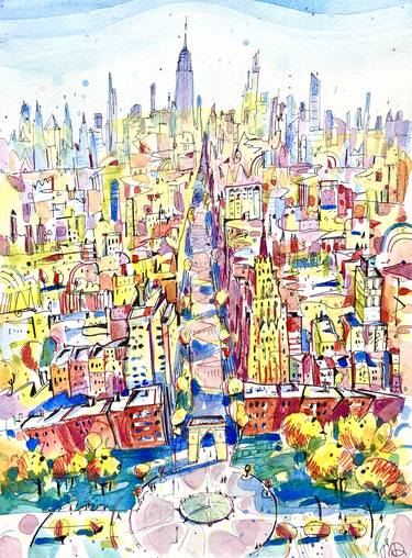 Original Fine Art Cities Paintings by Helen Denisevich