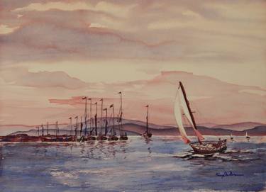 Print of Boat Paintings by Kay Vickerman