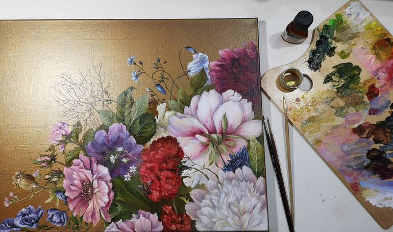 Original Floral Painting by Tatiana Zhuravleva