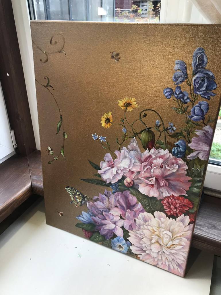 Original Floral Painting by Tatiana Zhuravleva