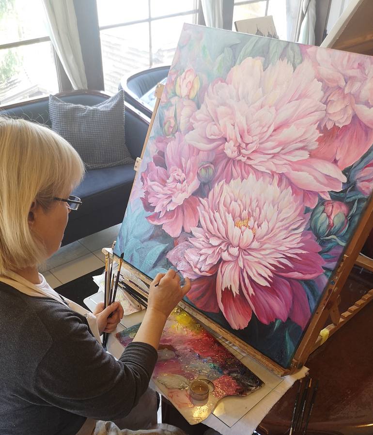 Original Floral Painting by Tatiana Zhuravleva