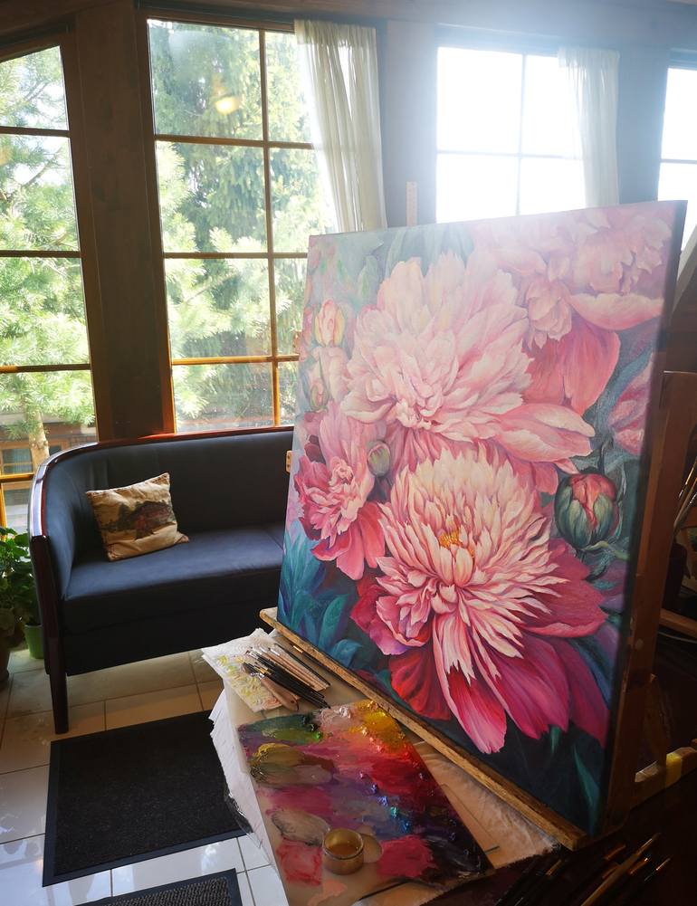 Original Floral Painting by Tatiana Zhuravleva