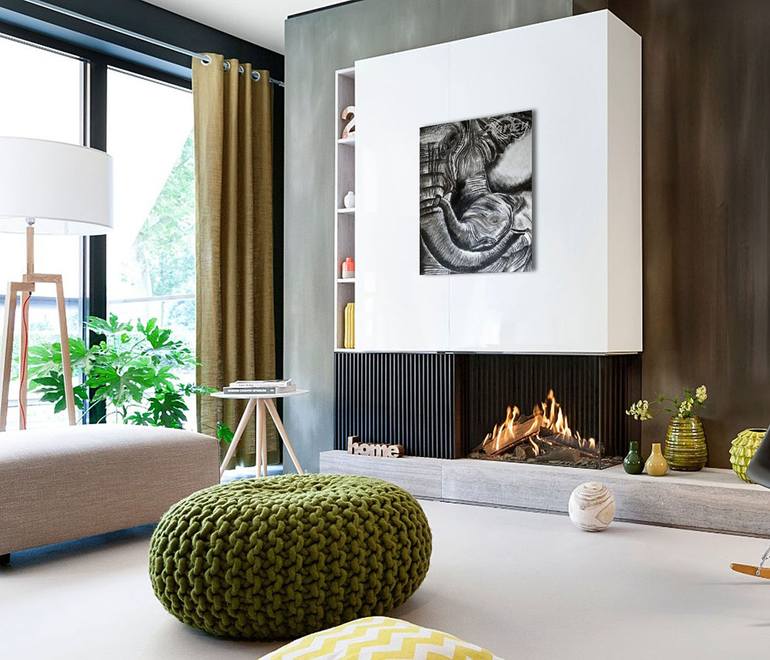 Original Art Deco People Painting by Swendrini Gunasekara