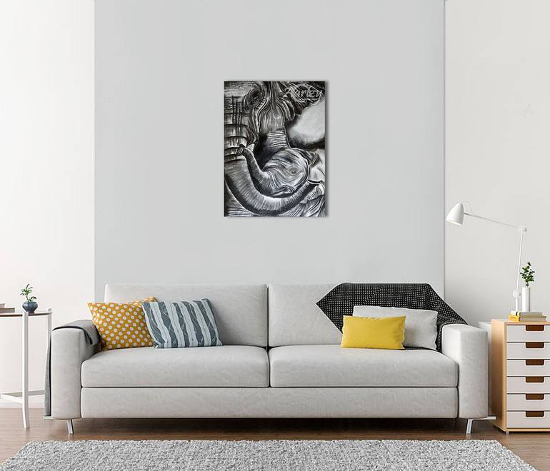 Original Art Deco People Painting by Swendrini Gunasekara