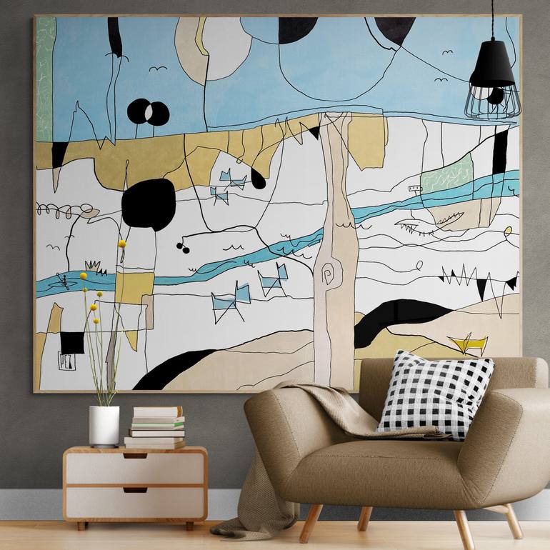 Original Abstract Landscape Painting by PEZ Art