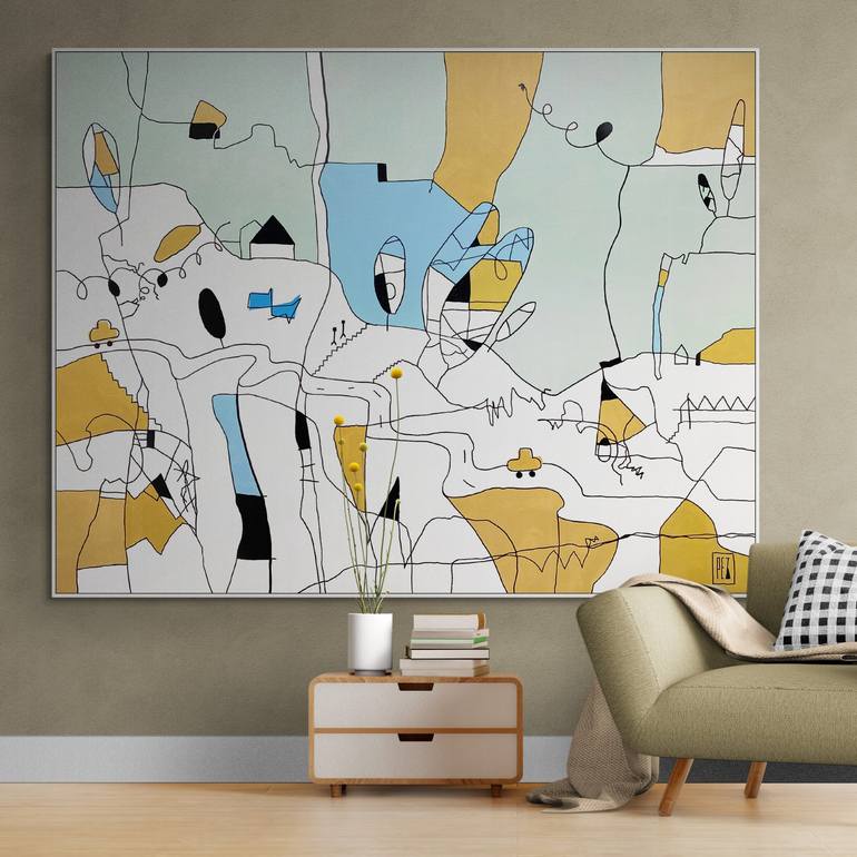 Original Abstract Landscape Painting by PEZ Art