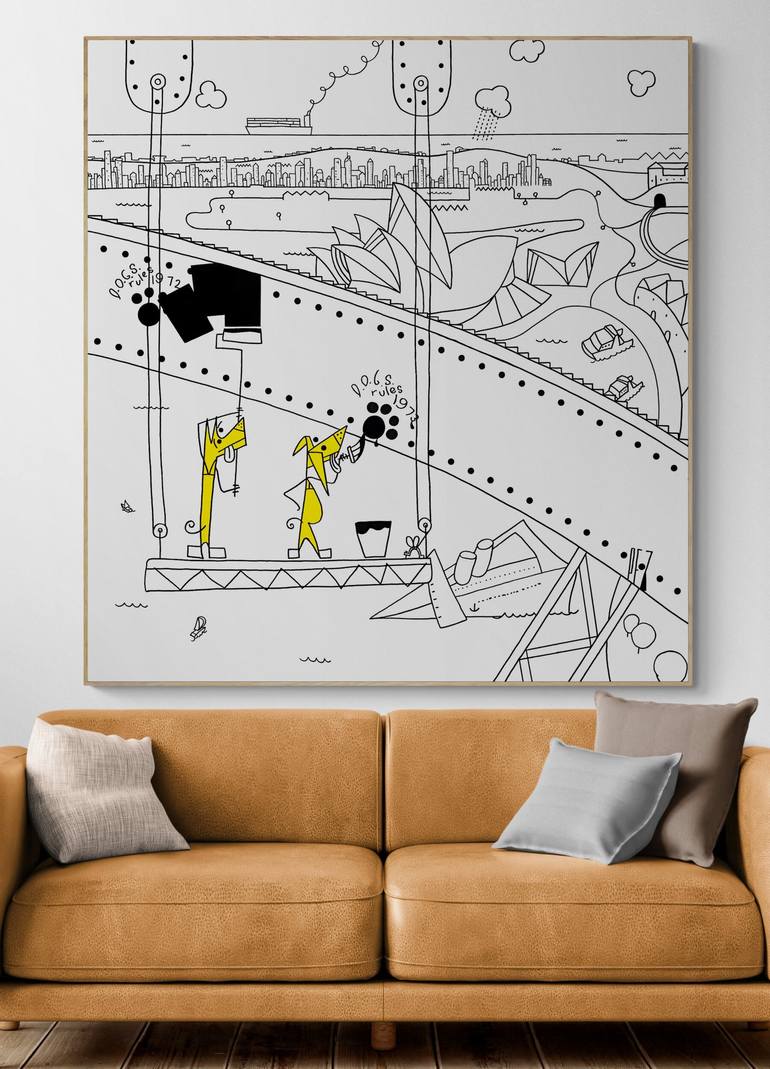 Original Figurative Dogs Painting by PEZ Art