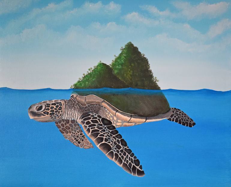 Turtle Island Painting by Brady Nielson | Saatchi Art