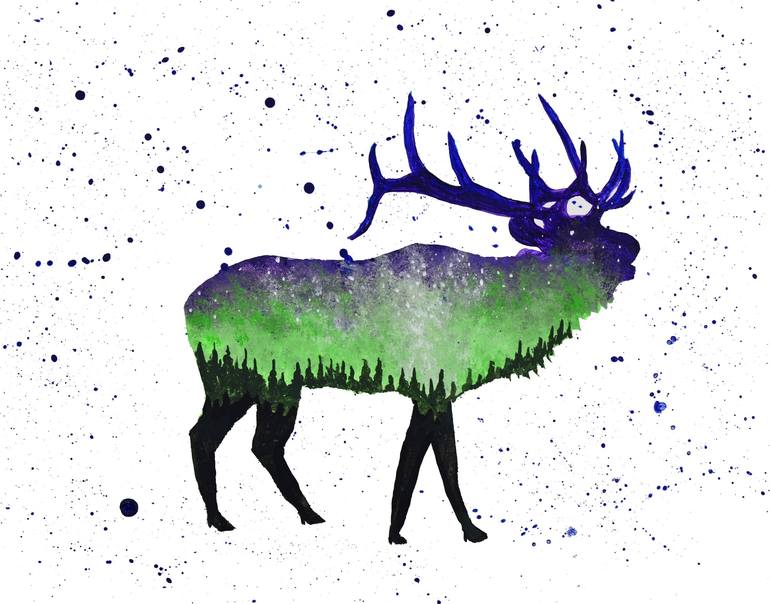 elk head painting