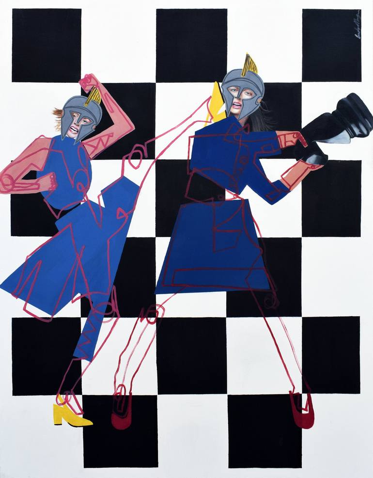 Original Pop Art Women Paintings by Evelyn Morgan