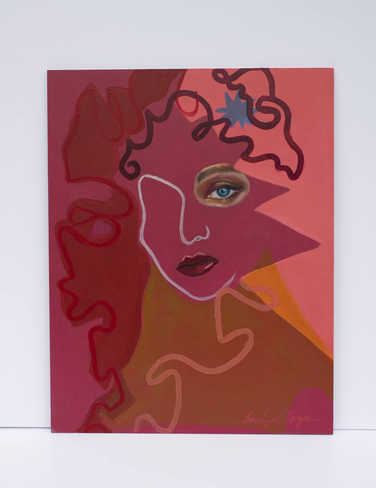 Original Abstract People Painting by Evelyn Morgan